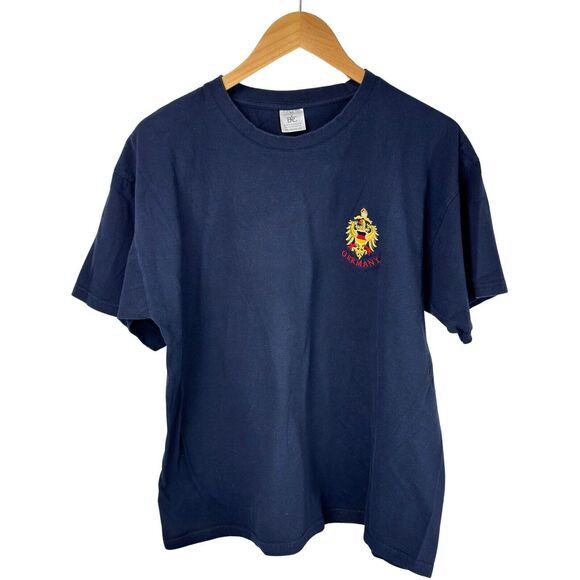 Men's Vintage B&C 150 European Style T-Shirt Germany Emblem XL Navy - Picture 4 of 9
